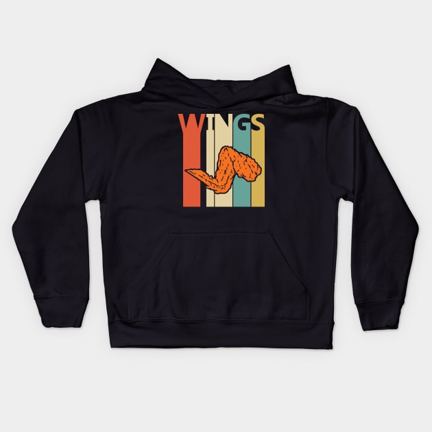 Vintage Chicken Wings Kids Hoodie by GWENT